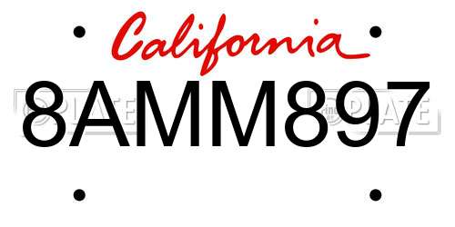 8AMM897 California License Plate