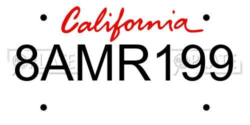 8AMR199 California License Plate