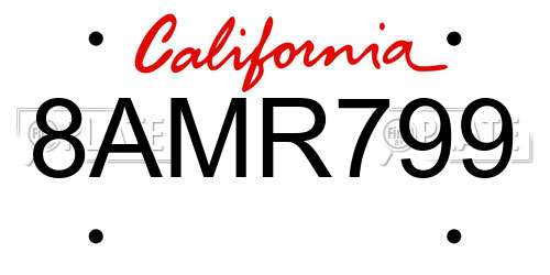 8AMR799 California License Plate