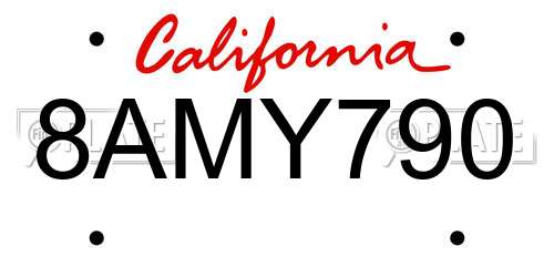 8AMY790 California License Plate