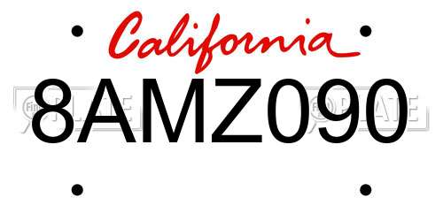 8AMZ090 California License Plate