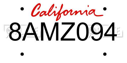 8AMZ094 California License Plate