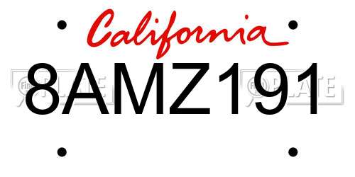 8AMZ191 California License Plate