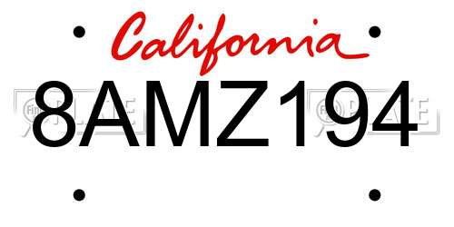 8AMZ194 California License Plate