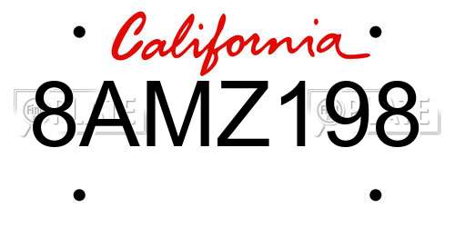 8AMZ198 California License Plate