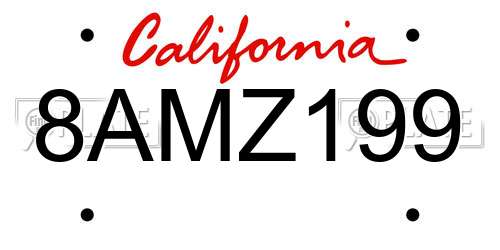 8AMZ199 California License Plate