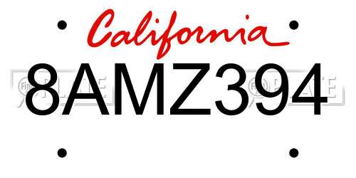 8AMZ394 California License Plate