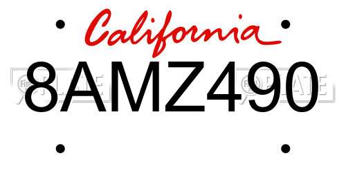 8AMZ490 California License Plate