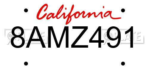 8AMZ491 California License Plate