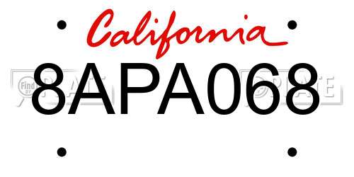 8APA068 California License Plate