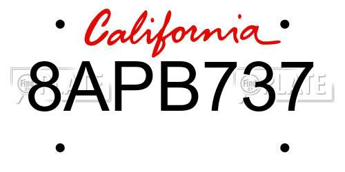 8APB737 California License Plate