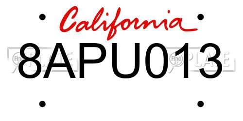 8APU013 California License Plate