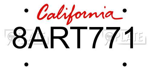 8ART771 California License Plate