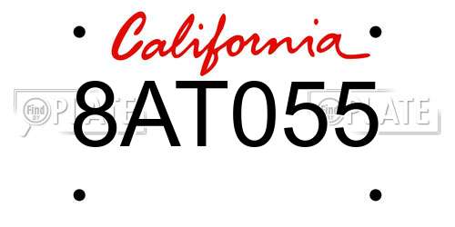 8AT055 California License Plate