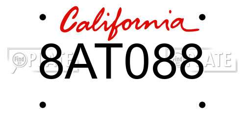 8AT088 California License Plate