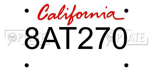8AT270 California License Plate