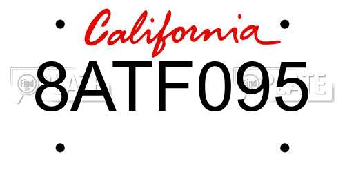 8ATF095 California License Plate