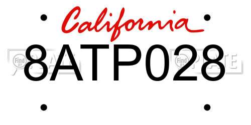 8ATP028 California License Plate
