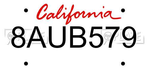 8AUB579 California License Plate