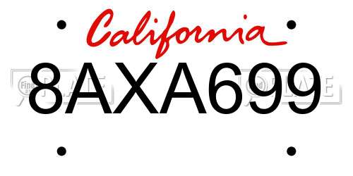 8AXA699 California License Plate