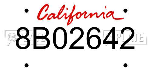8B02642 California License Plate