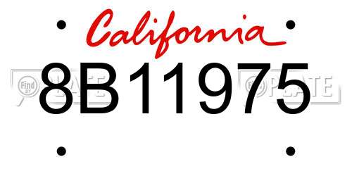 8B11975 California License Plate