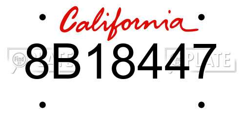 8B18447 California License Plate