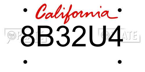 8B32U4 California License Plate