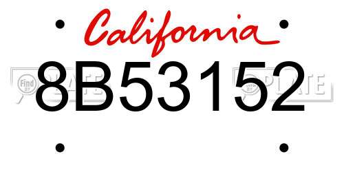 8B53152 California License Plate