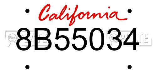 8B55034 California License Plate
