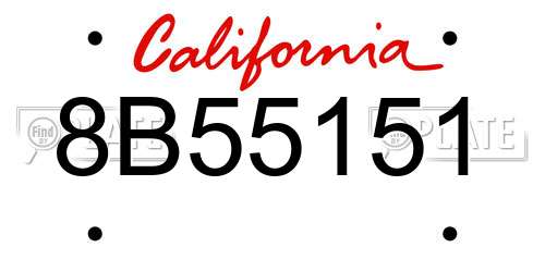 8B55151 California License Plate