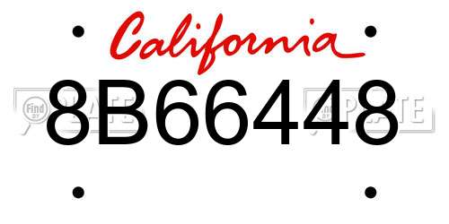 8B66448 California License Plate