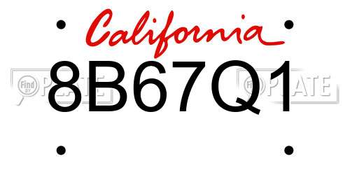 8B67Q1 California License Plate