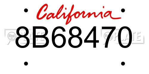 8B68470 California License Plate