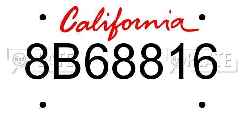 8B68816 California License Plate
