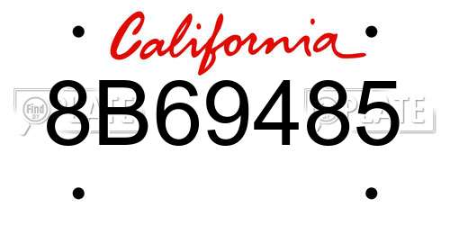 8B69485 California License Plate