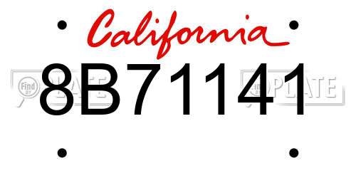 8B71141 California License Plate