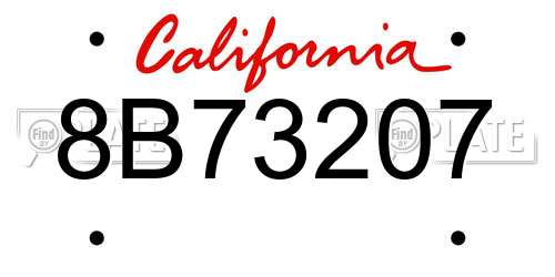 8B73207 California License Plate