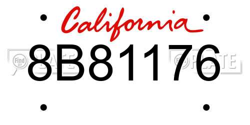 8B81176 California License Plate