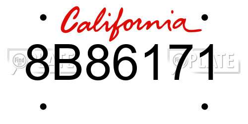 8B86171 California License Plate