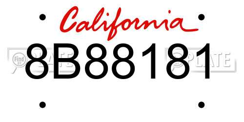 8B88181 California License Plate
