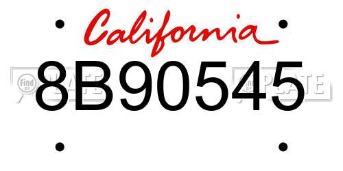 8B90545 California License Plate