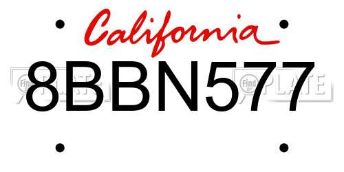 8BBN577 California License Plate