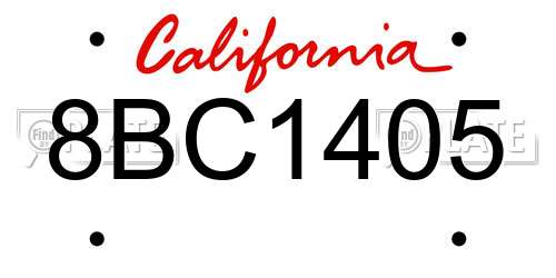 8BC1405 California License Plate