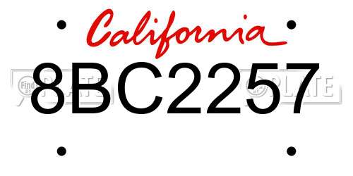 8BC2257 California License Plate