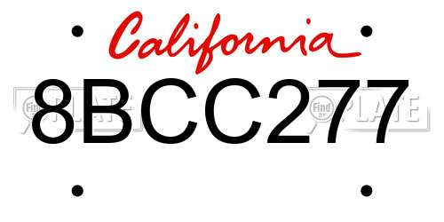 8BCC277 California License Plate