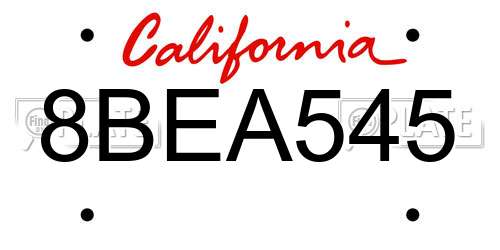 8BEA545 California License Plate