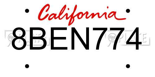 8BEN774 California License Plate