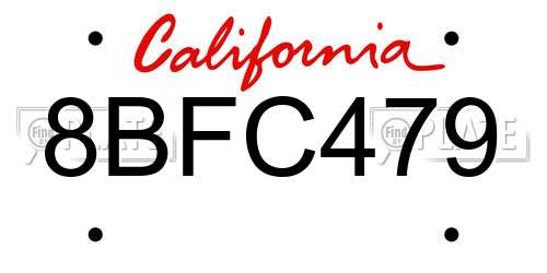 8BFC479 California License Plate