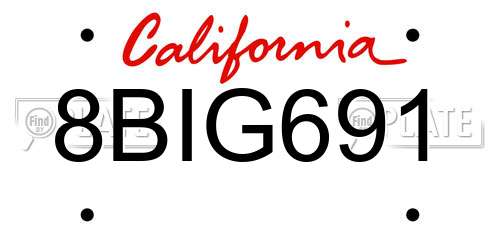 8BIG691 California License Plate